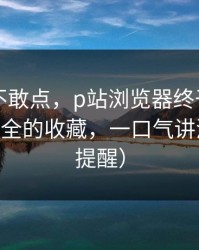 我差点不敢点，p站浏览器终于能用了——最安全的收藏，一口气讲清（重要提醒）