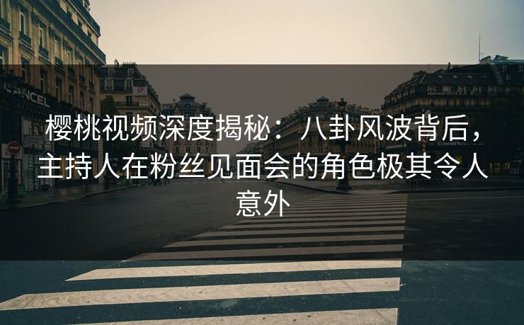 樱桃视频深度揭秘：八卦风波背后，主持人在粉丝见面会的角色极其令人意外